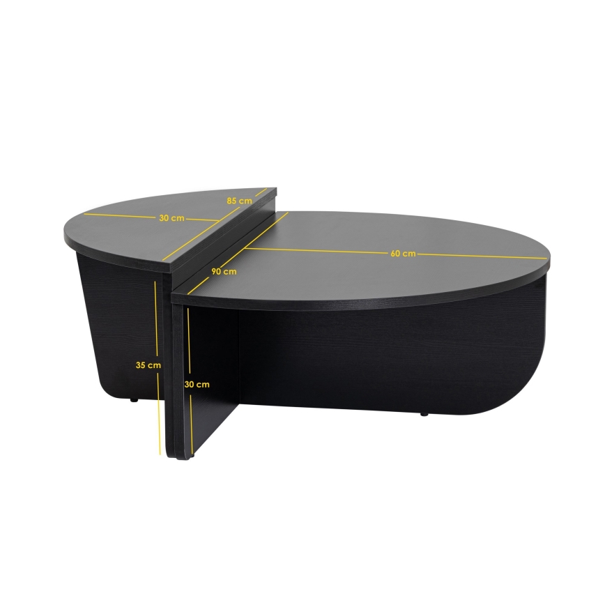 SET 2x Coffee table ORION black