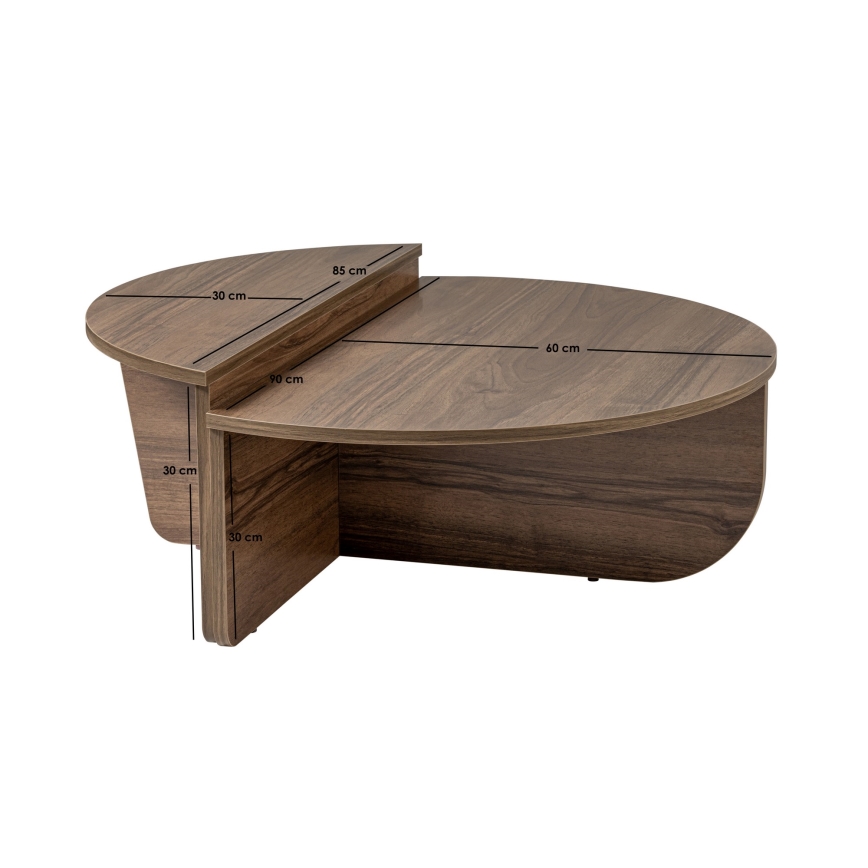 SET 2x Coffee table ORION walnut