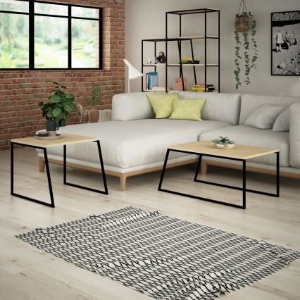 SET 2x Coffee table PAL beige/black