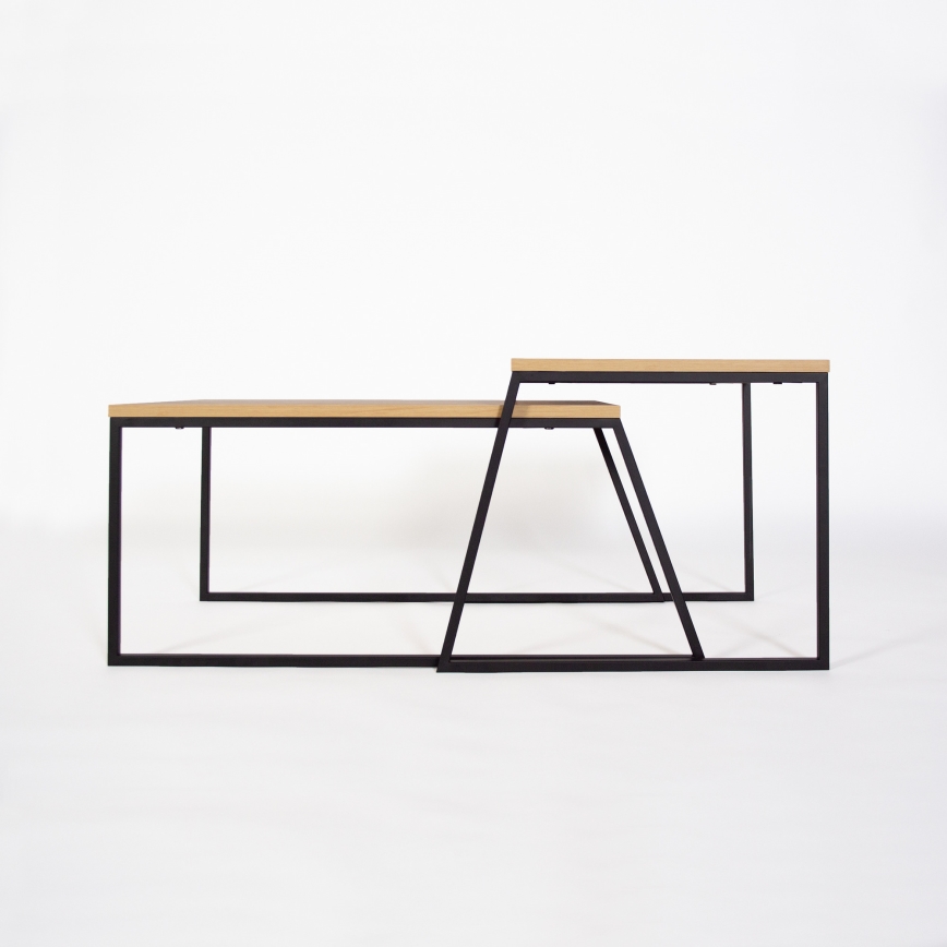 SET 2x Coffee table PAL beige/black
