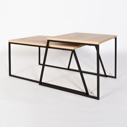 SET 2x Coffee table PAL beige/black