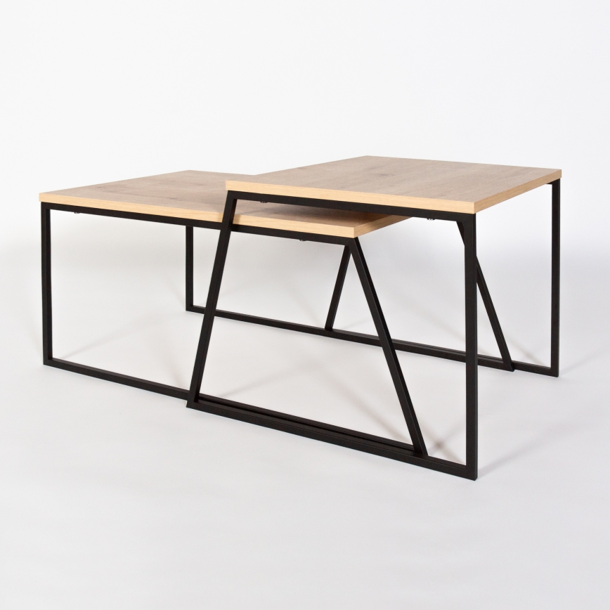 SET 2x Coffee table PAL beige/black