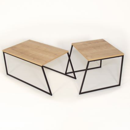 SET 2x Coffee table PAL beige/black