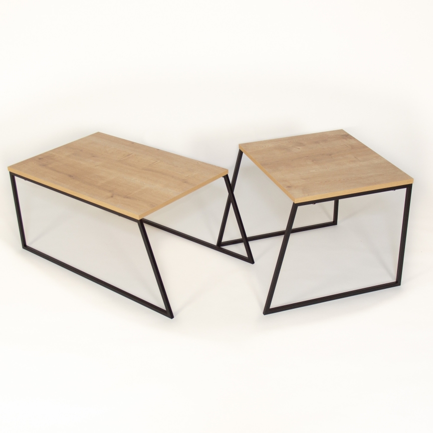 SET 2x Coffee table PAL beige/black