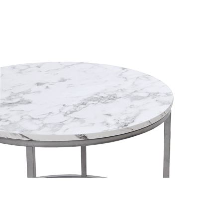 SET 2x Coffee table PAOLA d. 38/60 cm grey/marble decor