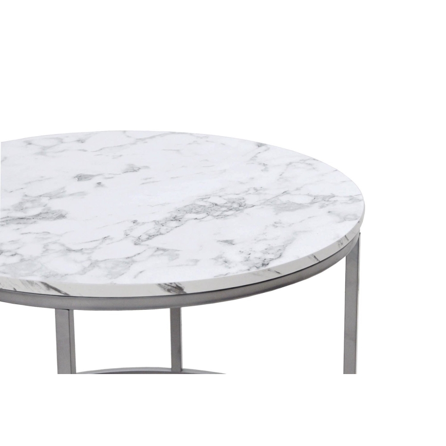 SET 2x Coffee table PAOLA d. 38/60 cm grey/marble decor