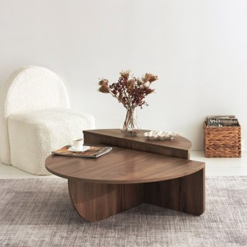 SET 2x Coffee table PODIUM brown