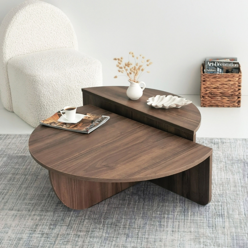SET 2x Coffee table PODIUM brown