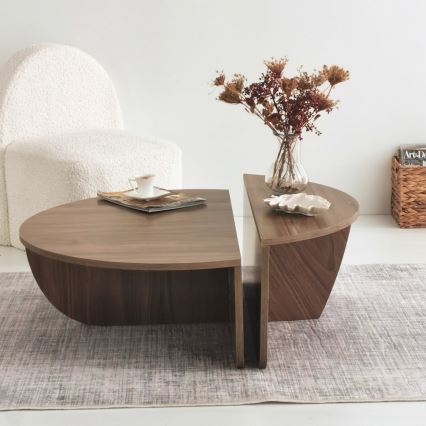 SET 2x Coffee table PODIUM brown