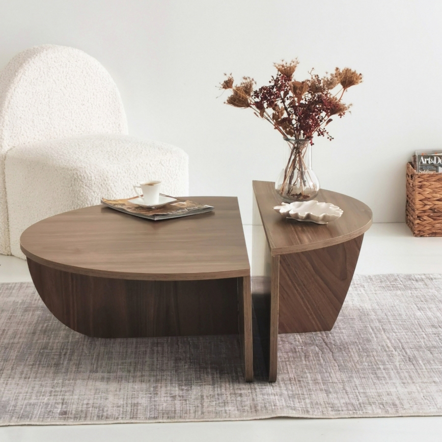 SET 2x Coffee table PODIUM brown