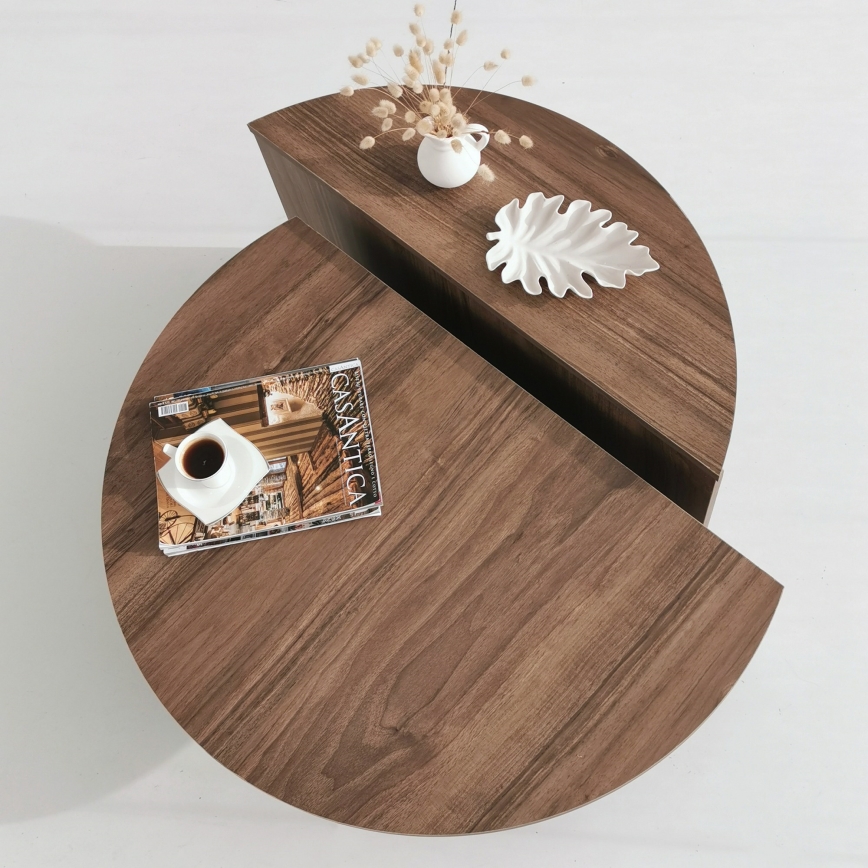 SET 2x Coffee table PODIUM brown