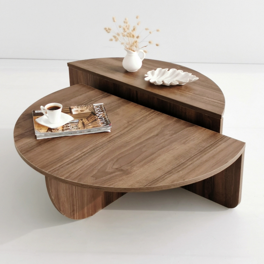 SET 2x Coffee table PODIUM brown