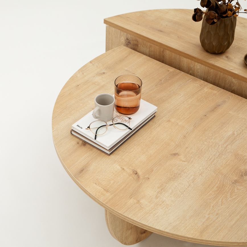 SET 2x Coffee table PODIUM brown