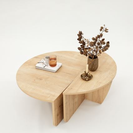 SET 2x Coffee table PODIUM brown