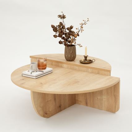 SET 2x Coffee table PODIUM brown