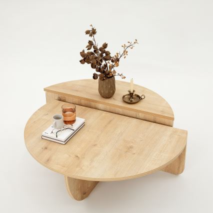 SET 2x Coffee table PODIUM brown