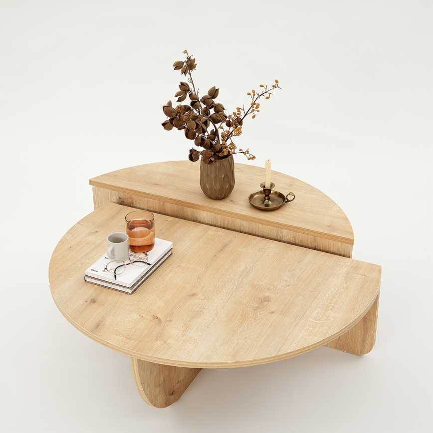 SET 2x Coffee table PODIUM brown