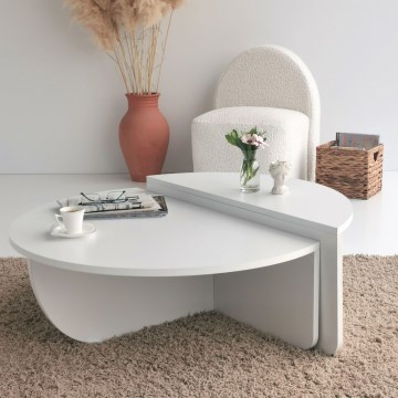 SET 2x Coffee table PODIUM white