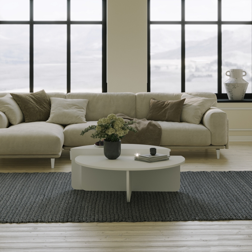SET 2x Coffee table PODIUM white