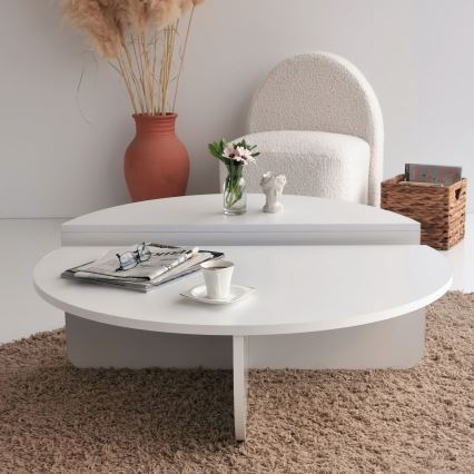 SET 2x Coffee table PODIUM white