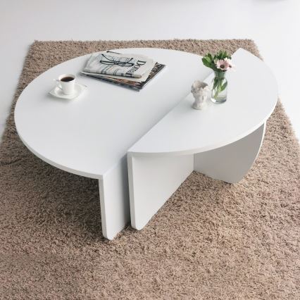 SET 2x Coffee table PODIUM white