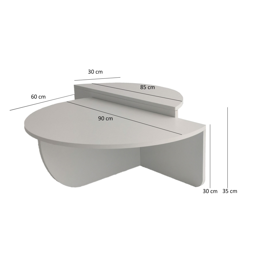 SET 2x Coffee table PODIUM white