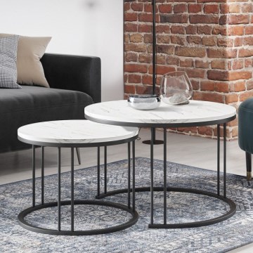 SET 2x Coffee table RAGNAR black/white