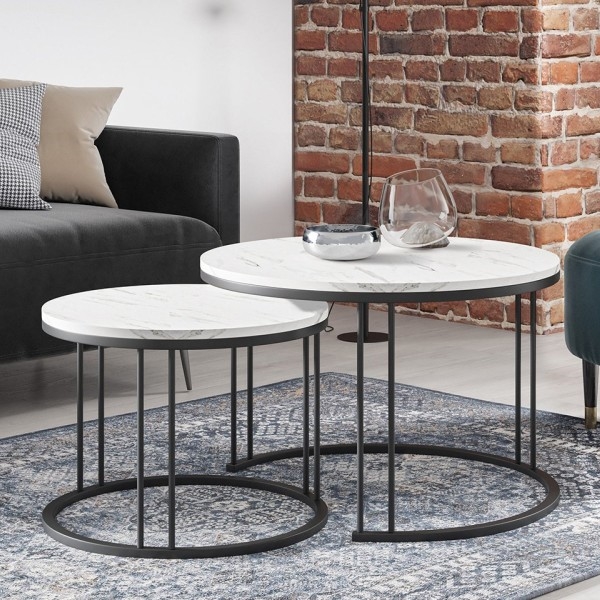 SET 2x Coffee table RAGNAR black/white