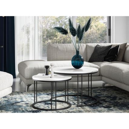 SET 2x Coffee table RAGNAR black/white