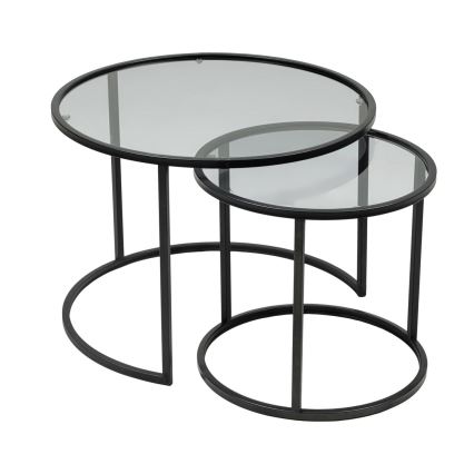 SET 2x Coffee table TOKYO d. 42/60 cm black