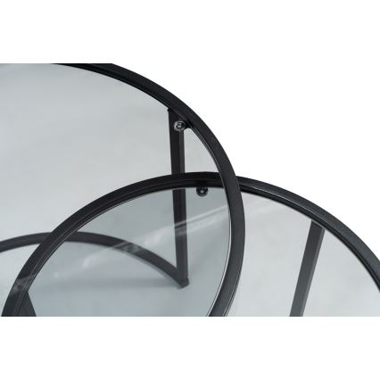 SET 2x Coffee table TOKYO d. 42/60 cm black