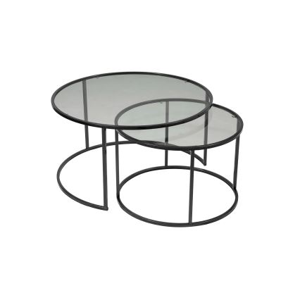 SET 2x Coffee table TOKYO d. 60/80 cm black
