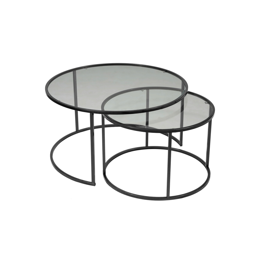 SET 2x Coffee table TOKYO d. 60/80 cm black