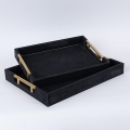 SET 2x Decorative tray 40x30/34x24 cm black