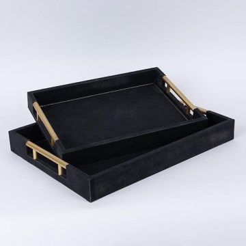 SET 2x Decorative tray 40x30/34x24 cm black