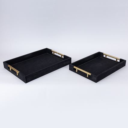 SET 2x Decorative tray 40x30/34x24 cm black