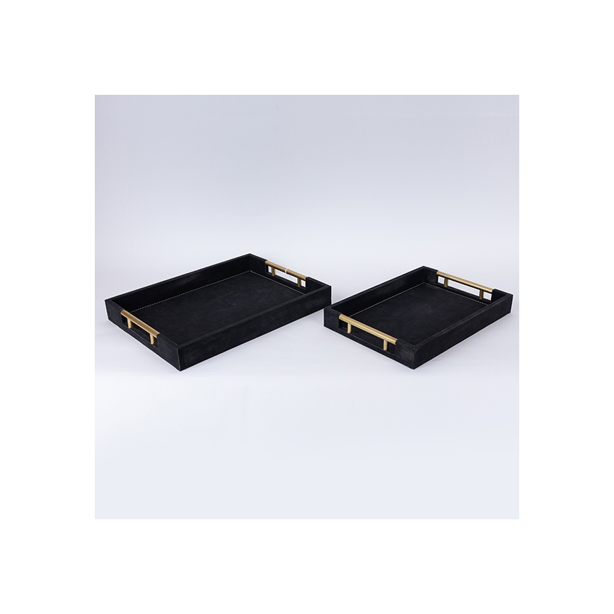 SET 2x Decorative tray 40x30/34x24 cm black