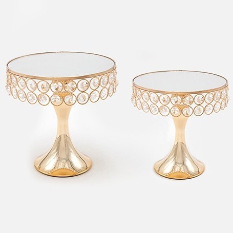 SET 2x Decorative tray d. 20/25 cm gold