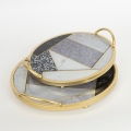 SET 2x Decorative tray d. 35/30 cm gold