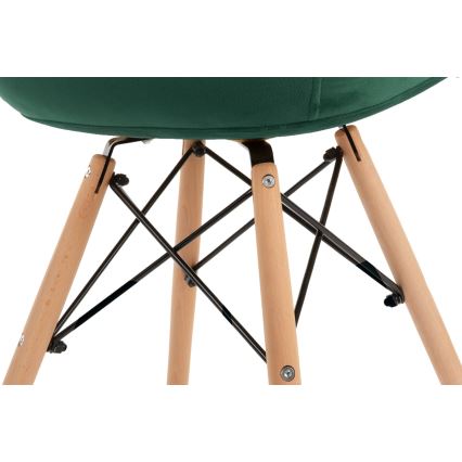 SET 2x Dining chair NEREA 80x60,5 cm green/beech