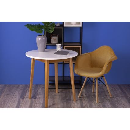 SET 2x Dining chair NEREA 80x60,5 cm yellow/beech