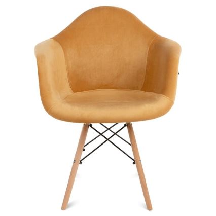 SET 2x Dining chair NEREA 80x60,5 cm yellow/beech