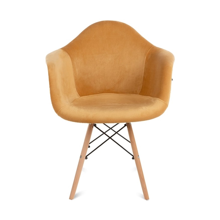 SET 2x Dining chair NEREA 80x60,5 cm yellow/beech