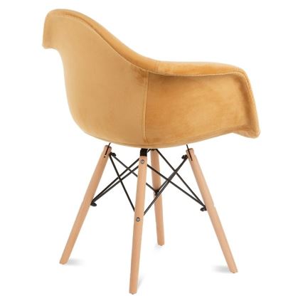 SET 2x Dining chair NEREA 80x60,5 cm yellow/beech