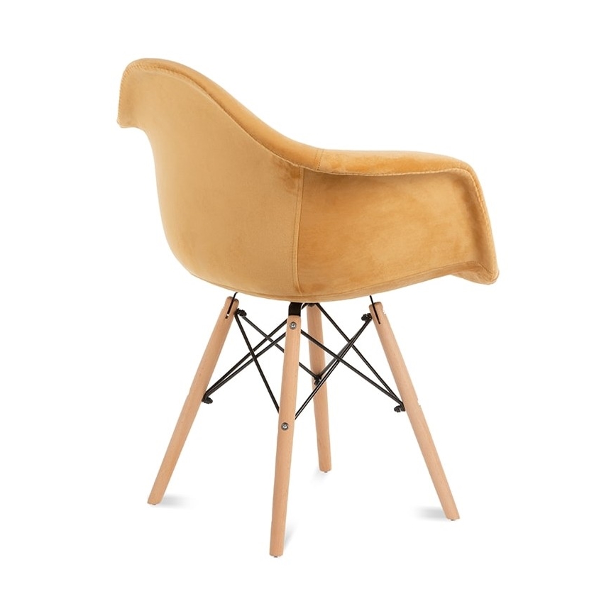 SET 2x Dining chair NEREA 80x60,5 cm yellow/beech