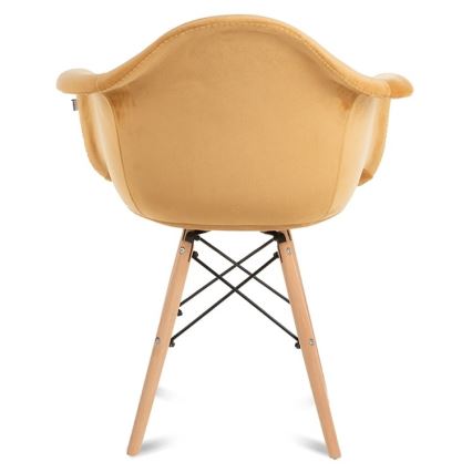 SET 2x Dining chair NEREA 80x60,5 cm yellow/beech