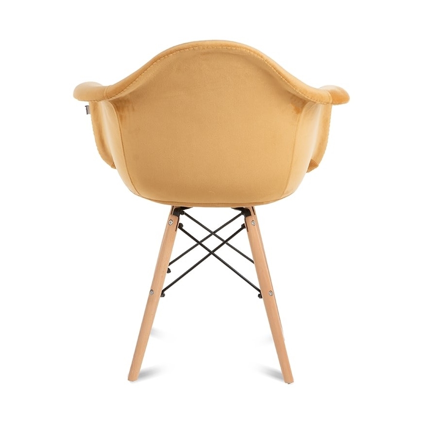 SET 2x Dining chair NEREA 80x60,5 cm yellow/beech