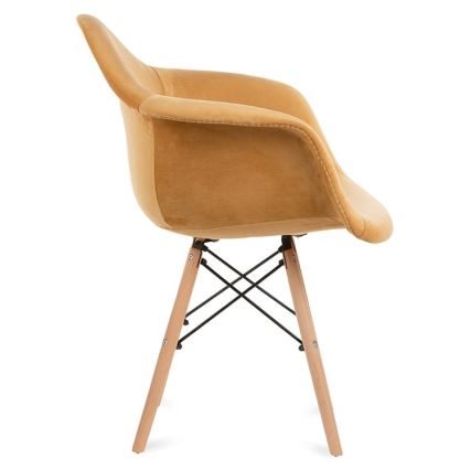 SET 2x Dining chair NEREA 80x60,5 cm yellow/beech