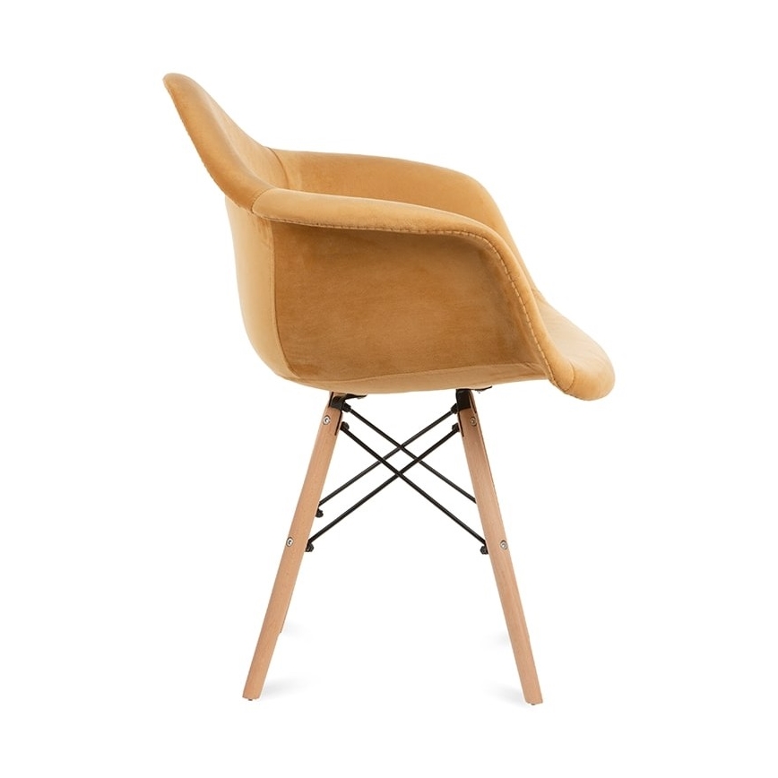 SET 2x Dining chair NEREA 80x60,5 cm yellow/beech