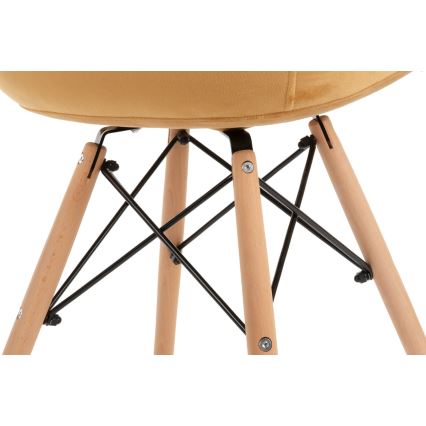SET 2x Dining chair NEREA 80x60,5 cm yellow/beech